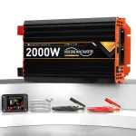 Automobilinis įtampos keitiklis 12V į 230V, 1000W/2000W, LCD ekranas, gryno sinuso banga