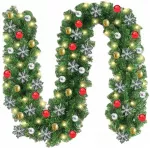 Kalėdinė eglutės girlianda, 270 cm, su 50 LED lempučių, juostelėmis ir žaisliukais