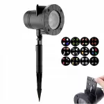LED lazerinis projektorius su 12 skaidrių, tvirtinamas prie sienos