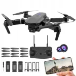 Sulankstomas dronas su 4K kamera, Wi-Fi, 2.4 GHz, 1800 mAh, 15 min. skrydžio laikas, 3 baterijos