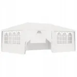 Paviljonas su sienomis, 4x6 m, baltas, 90 g/m&sup2;