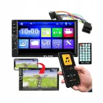 Automobilinė multimedija 2DIN, 7" liečiamas ekranas, Bluetooth, SD, AUX, USB, nuotolinio valdymo pultas