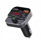 Automobilinis FM siųstuvas ir įkroviklis SWISSTEN, USB ir USB-C, juodas