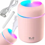 Oro drėkintuvas ir aromato difuzorius su LED RGB naktine lempute, USB ir nuotolinio valdymo pultu