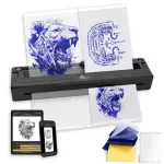 Belaidis &scaron;iluminis spausdintuvas BLUETOOTH 1500ROY su 5 tatuiruočių popieriaus pakuotėmis