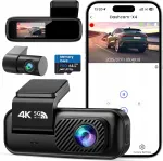 Automobilio priekinė ir galinė kamera DEALAZOT x4, 4K+1080P, 64GB SD kortelė