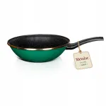 Wok keptuvė Metalac Granite, tinka indukcijai, 28 cm, emaliuota, žalia, gili