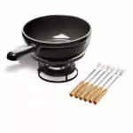 Keraminis fondiu rinkinys EMILE HENRY Flame, 2,4 l, juodas