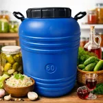 Plastikinis 60 l rauginimo statinys, sertifikuotas