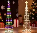 Kalėdinė LED eglutės dekoracija, 180 cm, 269 LED, nuotolinis valdymas, 8 režimai, įvairiaspalvė