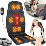 Masažo pagalvė su 7 vibracijos varikliais nugarai, kaklui ir juosmeniui, tinka automobilio sėdynei