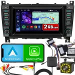 Automobilinė multimedija Mercedes C W203, CLC W209 su CarPlay, Android 15, WiFi, GPS, 2GB RAM, Bluetooth