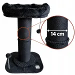 Katėms skirtas draskyklė stovas 60 cm, juoda, su sisalio virve ir gultu