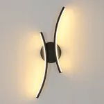 Sieninis LED &scaron;viestuvas, juodas, 3000K, 2250 lm, modernus