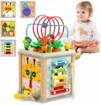 Medinis Montessori sensorinis rū&scaron;iavimo kubas su kirminėliais
