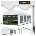 Sodo palapinė BASIC 6x8 m, įvairių spalvų, su &scaron;oninėmis sienelėmis
