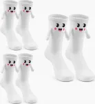 Medvilninės baltos kojinės &bdquo;Magnetic Hands&ldquo;, 3 poros, unisex