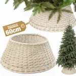 Kalėdinės eglutės stovo pintas uždangalas, baltas, 60 cm