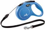 Automatinis pavadėlis &scaron;unims Flexi New Classic, S, mėlynas, 8 m