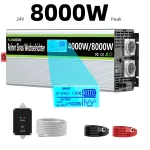 Įtampos keitiklis 24V į 230V, 4000W, 8000W piko, gryno sinuso, su ekranu