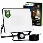 Lauko LED prožektorius su judesio jutikliu, 20W, 2400 lm, atsparus vandeniui