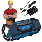 Statybinis radijas BOSCH GPB 18V-2 SC su DAB+, Bluetooth, FM, IP54
