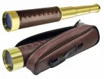 Teleskopas RUMPOL 12x30, žalvarinis, sulankstomas, retro stiliaus