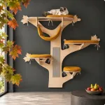 Katės sieninis draskyklė TREE MAPLE su guoliu, 50 &times; 35 cm, įvairios spalvos