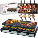 Elektrinis grilis raclette XXL, 1400W, 8 asmenims, dvipusė kepimo plok&scaron;tė