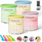 Ledų indelių rinkinys NINJA Creami NC500/NC501, 4 vnt., su dangteliais ir &scaron;auk&scaron;teliais