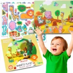 Magnetinė dėlionė knyga Montessori, 50 gyvūnų magnetukų