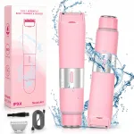Moteri&scaron;kas skutimosi ir bikini kirpimo aparatas 2in1, veidui, kojoms, pažastims, su LED, atsparus vandeniui, įkraunamas USB-C