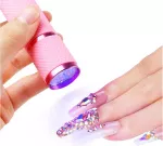 Mini LED/UV lempa nagams, 9W, ne&scaron;iojama, rožinė