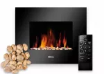 Elektrinis sieninis židinys FLAME STEEL 1800, juodas, su nuotolinio valdymo pultu