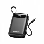 I&scaron;orinė baterija OnPower 204, 20000 mAh, 20W PD, USB-C, USB-A, su integruotais kabeliais