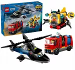 Konstruktorius LEGO CITY 60462 su sraigtasparniu, gaisrinės automobiliu ir povandeniniu laivu