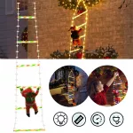 Kalėdinė LED laiptais lipanti Santa dekoracija, 8 &scaron;viesos režimai
