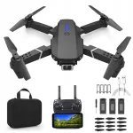 Dronas LS-E525 su be&scaron;epetiniais varikliais, 4K dviem kameromis ir 3 baterijomis