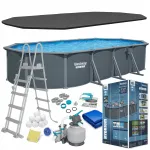 Lauko baseinas Bestway Hydraum 732x366x132 cm, 13 dalių rinkinys, tinkamas visiems metų laikams