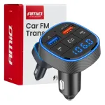 Automobilinis Bluetooth FM siųstuvas su 2&times;USB-A, 12V/24V, AMIO-04648