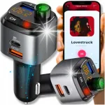 Automobilinis Bluetooth FM siųstuvas, 2x USB, USB-C PD 20W, QC3.0
