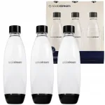SodaStream 1 l juodi indaplovėje plaunami buteliai, 3 vnt.