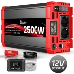 Automobilinis 12V 2500W nuolatinės galios sinusinės bangos keitiklis