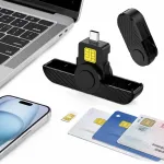 USB-C kortelių skaitytuvas, sulankstomas, tinka telefonui ir kompiuteriui, nereikia tvarkyklių