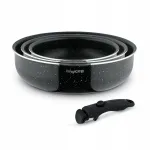Keptuvių rinkinys su nuimama rankena Konighoffer Spinel, juodos, 20/24/28 cm