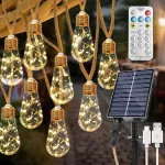 Saulės girlianda 7,8 m, 16 LED, lauko dekoratyvinė, IP65