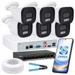Vaizdo stebėjimo kamerą rinkinys su 6 PoE IP kameromis, 4 Mpx