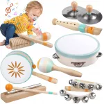 Mediniai Montessori muzikiniai ir mu&scaron;amieji instrumentai vaikams