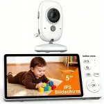 Vaizdo kūdikių stebėjimo kamera FULL HD, 5", 3x priartinimas, be Wi-Fi