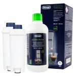 Kavos aparatų filtrai (2 vnt.) ir Delonghi EcoDecalk nukalkinimo skystis 500 ml